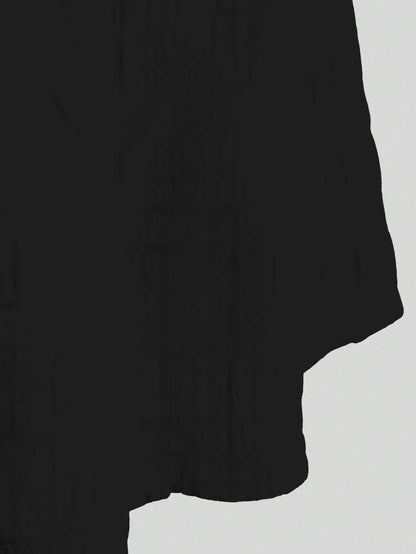 Girl's Fit And Flare Solid Summer Beach Square Neck Puff Sleeve Cut Out Waist Mini Dress